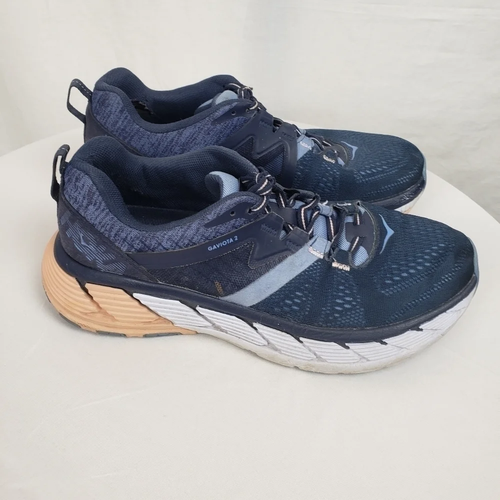 Hoka One One Gaviota 2 Navy and Pink Running Shoes Sz 8.5